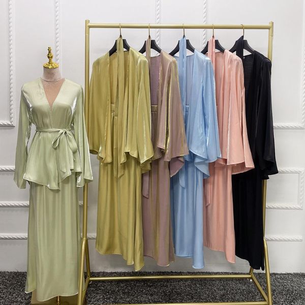dress 2pcs women muslim sets shiny kimono belted skirt ramadan dubai outfits islamic clothing muslim dress abaya kaftan suit robe, White
dress 2pcs women muslim sets shiny kimono belted skirt ramadan dubai outfits islamic clothing muslim dress abaya kaftan suit robe, White
