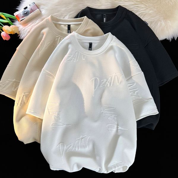 men's t-shirts stereoscopic letters jacquard mens tshirt retro short-sleeved t-shirt men's summer plus size clothes ins loose half, White;black
men's t-shirts stereoscopic letters jacquard mens tshirt retro short-sleeved t-shirt men's summer plus size clothes ins loose half, White;black