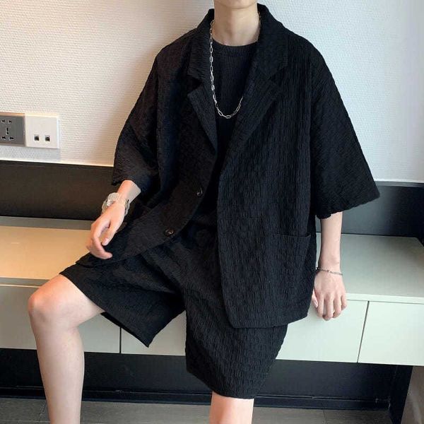 men's tracksuits gmiixder summer loose blazer suit men's short sleeved plaid trend short sleeve jacket simple shorts casual handso, Gray
men's tracksuits gmiixder summer loose blazer suit men's short sleeved plaid trend short sleeve jacket simple shorts casual handso, Gray