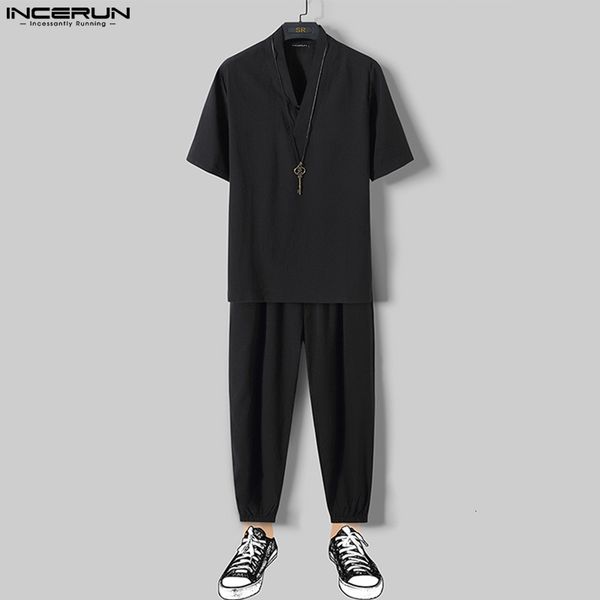 men's tracksuits casual simple style sets incerun mens short sleeve shirt pants suits male retro style solid comfortable two piece sets, Gray
men's tracksuits casual simple style sets incerun mens short sleeve shirt pants suits male retro style solid comfortable two piece sets, Gray