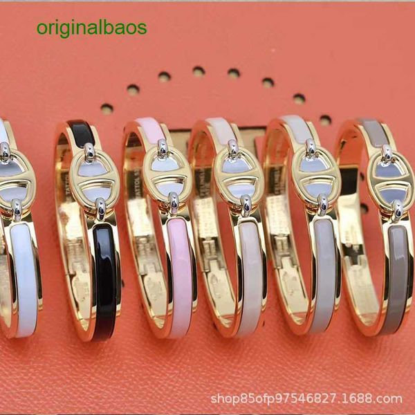 original hemrres designer bracelet high version new cnc pig nose fashion versatile trend multi color enamel dropping glue bracelet, Black
original hemrres designer bracelet high version new cnc pig nose fashion versatile trend multi color enamel dropping glue bracelet, Black