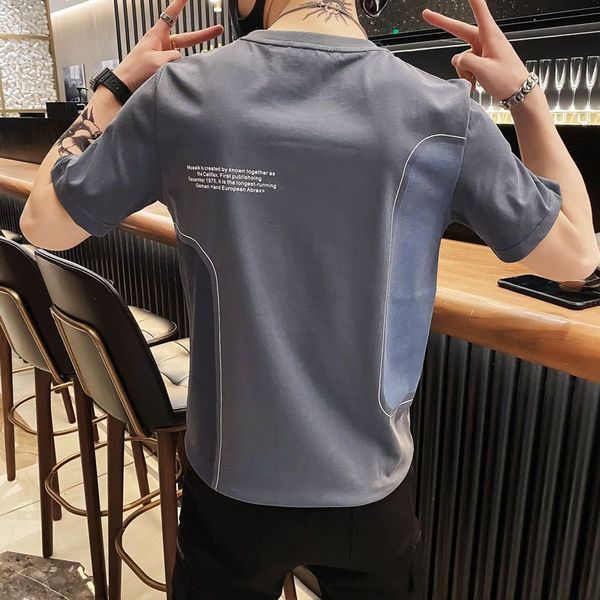 men's t-shirts cotton trend korean version summer men's clothing contrasting colors round neck loose printed short sleeve t-shirt, White;black
men's t-shirts cotton trend korean version summer men's clothing contrasting colors round neck loose printed short sleeve t-shirt, White;black