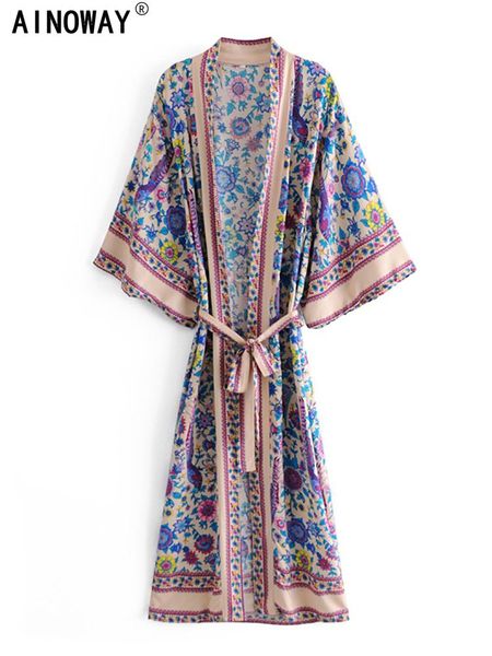 swimwear peacock floral print sashes bohemian vintage kimono dress for women v neck batwing sleeves boho robe bikini coverups, White;black
swimwear peacock floral print sashes bohemian vintage kimono dress for women v neck batwing sleeves boho robe bikini coverups, White;black