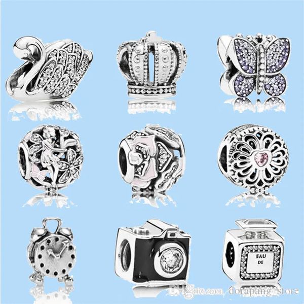 925 silver beads charms fit pandora charm swan crown perfume bead love heart blue turquoise crysta, Black
925 silver beads charms fit pandora charm swan crown perfume bead love heart blue turquoise crysta, Black
