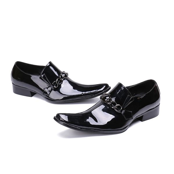british style plus size solid color formal shoes elegant pointed toe dress shoes classic patent leather male business shoes, Black
british style plus size solid color formal shoes elegant pointed toe dress shoes classic patent leather male business shoes, Black