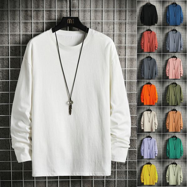 men's tshirts men's solid color classic long sleeve tshirt casual cotton neck pullover tee men clothing 230512, White;black
men's tshirts men's solid color classic long sleeve tshirt casual cotton neck pullover tee men clothing 230512, White;black
