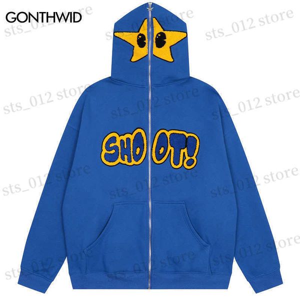 sweatshirts men's hoodies vintage emo hooded jacket streetwear hip hop embroidery star letter full zip up punk fleece jackets harajuku, Black
sweatshirts men's hoodies vintage emo hooded jacket streetwear hip hop embroidery star letter full zip up punk fleece jackets harajuku, Black