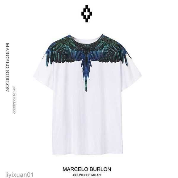 designer marcelos burlons green amber wings short sleeve t-shirt fashion ins v60c 1 uhcg, White;black 
designer marcelos burlons green amber wings short sleeve t-shirt fashion ins v60c 1 uhcg, White;black