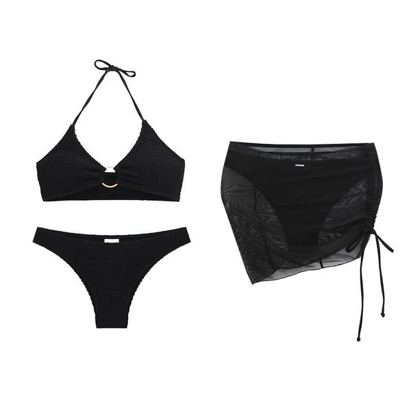 selling women's beach outing split body swimsuit, women's slim fitting solid color swimsuit, neck hanging three piece set, White;black
selling women's beach outing split body swimsuit, women's slim fitting solid color swimsuit, neck hanging three piece set, White;black