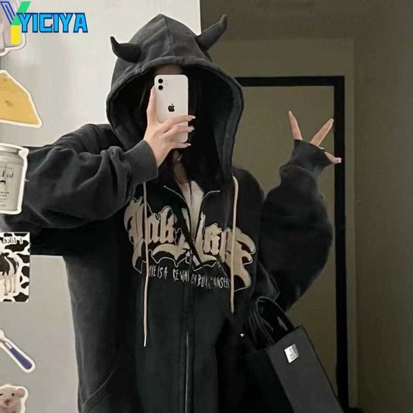 yiciya women's hoodies sweatshirts harajuku zip up hoodies female y2k letter embroidered oversized hoodies zip up long sleeve street co, Black
yiciya women's hoodies sweatshirts harajuku zip up hoodies female y2k letter embroidered oversized hoodies zip up long sleeve street co, Black