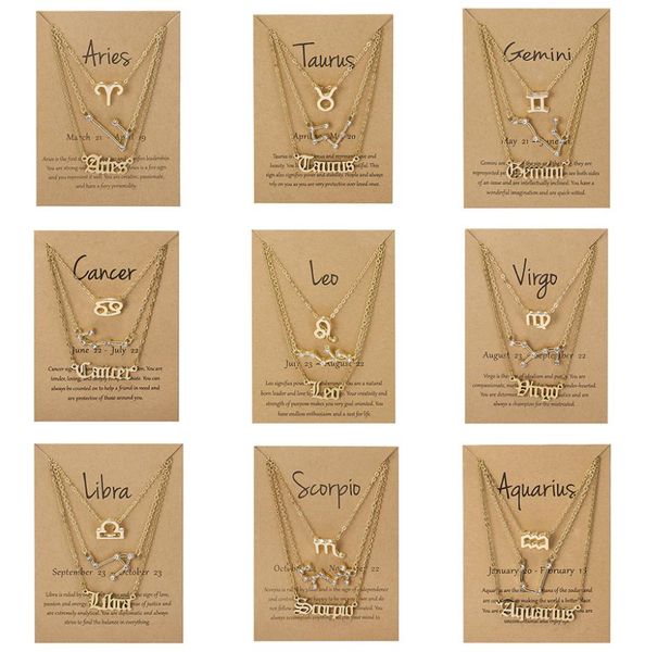 3pcsset 12 zodiac sign necklace for women constellation pendant chain choker birthday jewelry with cardboard card5750493, Silver
3pcsset 12 zodiac sign necklace for women constellation pendant chain choker birthday jewelry with cardboard card5750493, Silver