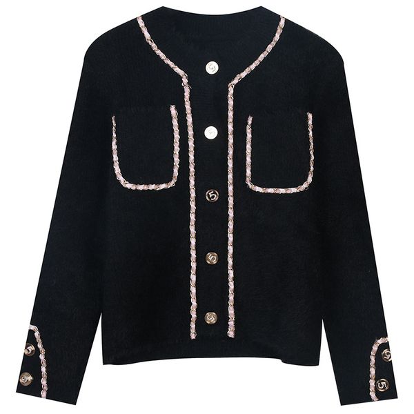 425 2023 runway summer brand same style sweater long sleeve cardigan crew neck black white khaki fashion clothes womens mingmo9, White;black
425 2023 runway summer brand same style sweater long sleeve cardigan crew neck black white khaki fashion clothes womens mingmo9, White;black