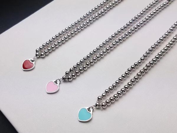 designer style selling bead necklace love heart red pink green three color enamel beaded filled heart pendant necklace with box holiday gift, Silver
designer style selling bead necklace love heart red pink green three color enamel beaded filled heart pendant necklace with box holiday gift, Silver