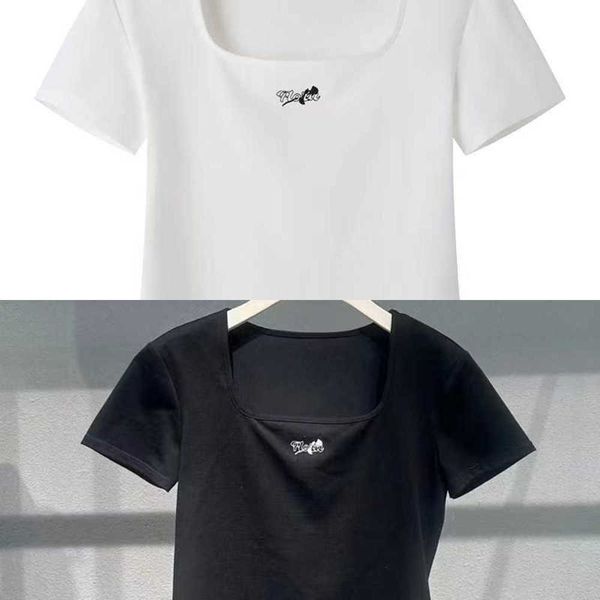 2023 summer new fashion slim and versatile knitted shirt short sleeve t-shirt women's a1dad2206, White
2023 summer new fashion slim and versatile knitted shirt short sleeve t-shirt women's a1dad2206, White