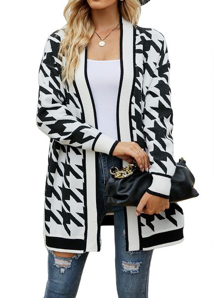 sweaters women contrast color cardigan vneck long sleeve sweater knitted knitwear, White;black
sweaters women contrast color cardigan vneck long sleeve sweater knitted knitwear, White;black