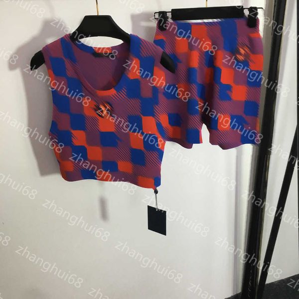 23ss knitting set womens designer clothing casual suit women shorts sets chest offset logo letter color bump plaid knitted vest high waist s, White
23ss knitting set womens designer clothing casual suit women shorts sets chest offset logo letter color bump plaid knitted vest high waist s, White