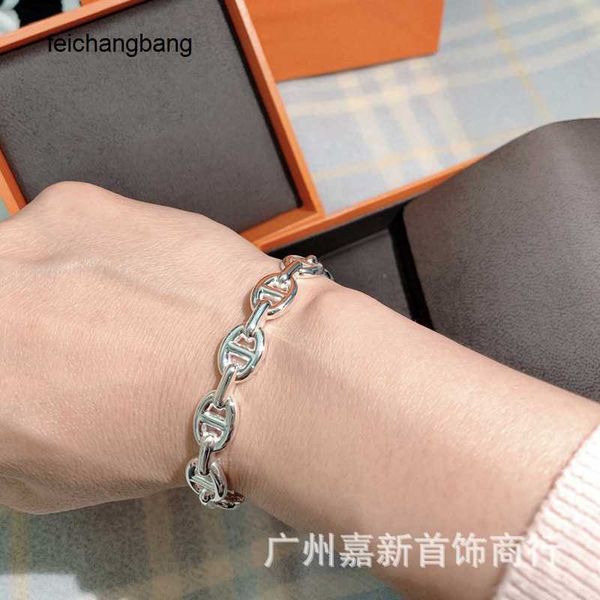 luxury h ermes designer bracelets h family 925 sterling silver pig nose open bracelet with temperament and personality simple design sense o, Black
luxury h ermes designer bracelets h family 925 sterling silver pig nose open bracelet with temperament and personality simple design sense o, Black