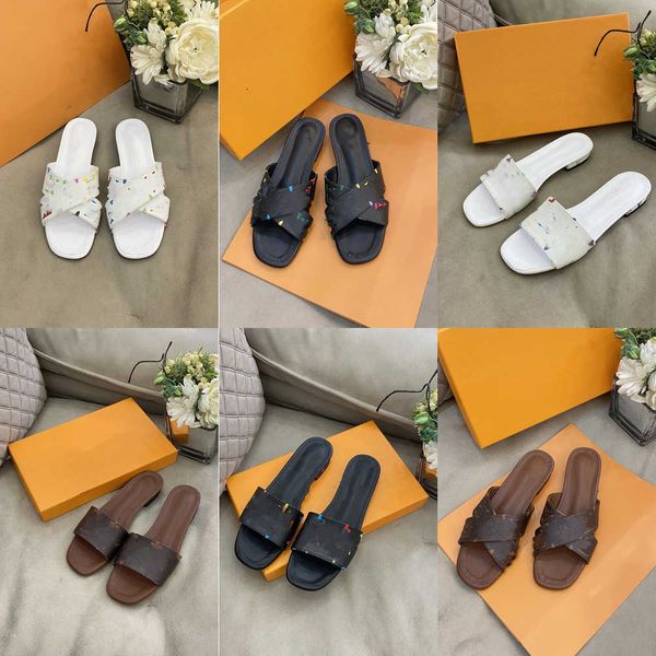 flat bottom slippers designer old flower letter printing sandal women beach sandals fashion slipper leather leisure scuffs monograms famous, Black
flat bottom slippers designer old flower letter printing sandal women beach sandals fashion slipper leather leisure scuffs monograms famous, Black