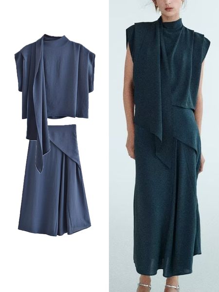 two piece dress traf springsummer womens solid color set wrap collar mismatch sleeveless causal aline wide drop anklelength skirt 230512, White
two piece dress traf springsummer womens solid color set wrap collar mismatch sleeveless causal aline wide drop anklelength skirt 230512, White