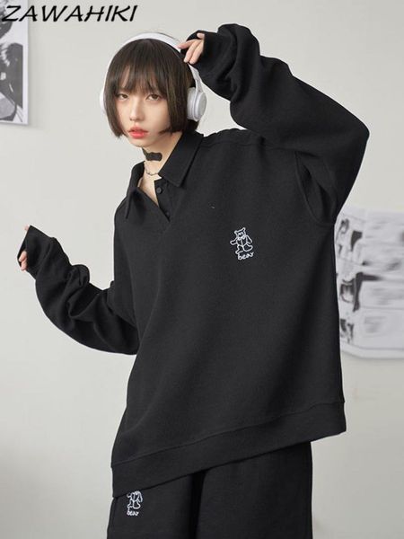 polos women's clothing vintage sewatshirt buttonup half collar long sleeves casual solid fashion baggy ladies autumn puulovers, White
polos women's clothing vintage sewatshirt buttonup half collar long sleeves casual solid fashion baggy ladies autumn puulovers, White