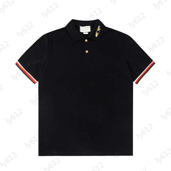 black mens shirts designer fashionable luxury classic bee embroidery print design bronze button decoration color block cuff t-shirt male pol, White;black
black mens shirts designer fashionable luxury classic bee embroidery print design bronze button decoration color block cuff t-shirt male pol, White;black