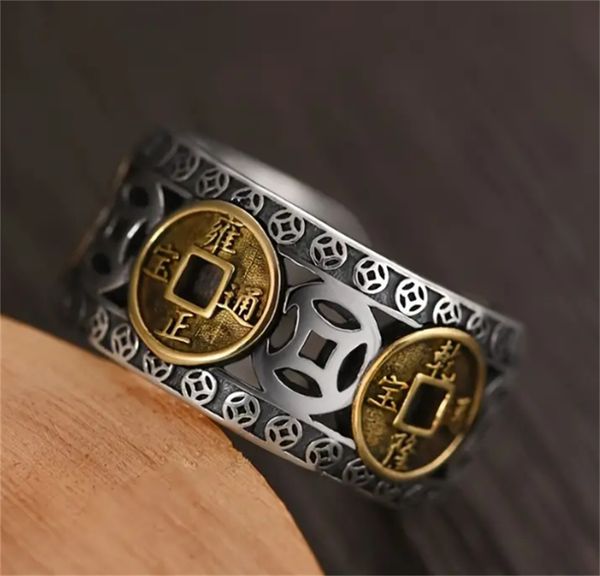 1pc lucky five emperor copper money domineering ring - for men & women - retro style, Golden;silver
1pc lucky five emperor copper money domineering ring - for men & women - retro style, Golden;silver