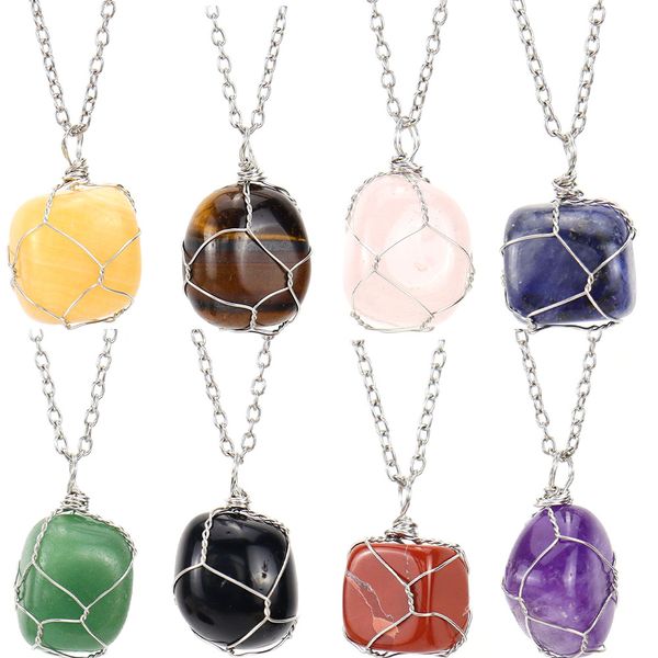 natural irregular stone wire wrap necklace rose quartz amethysts charka necklaces for women jewelry, Silver
natural irregular stone wire wrap necklace rose quartz amethysts charka necklaces for women jewelry, Silver