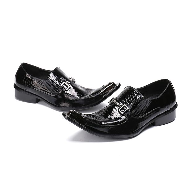 british style metal pointed toe banquet shoes social solid color large size dress shoes fashion men cow leather business shoes, Black
british style metal pointed toe banquet shoes social solid color large size dress shoes fashion men cow leather business shoes, Black