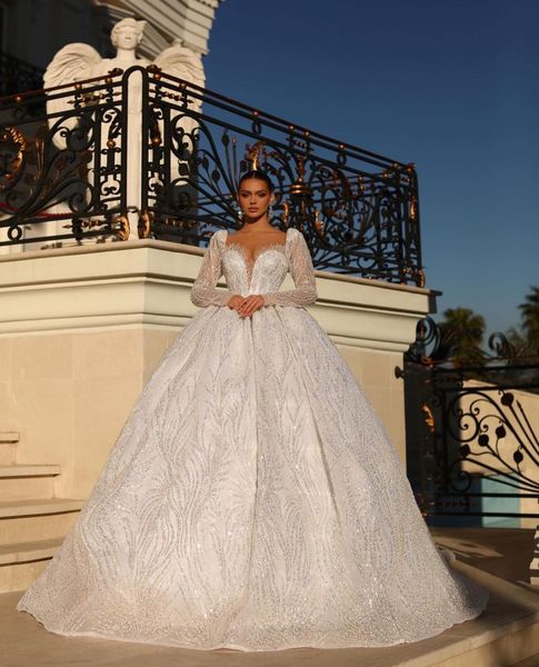 elegant ball gown wedding dresses long sleeves v neck sequins applique ruffles bridal gowns beads 3d lace buttons formal dress plus size cus, White
elegant ball gown wedding dresses long sleeves v neck sequins applique ruffles bridal gowns beads 3d lace buttons formal dress plus size cus, White