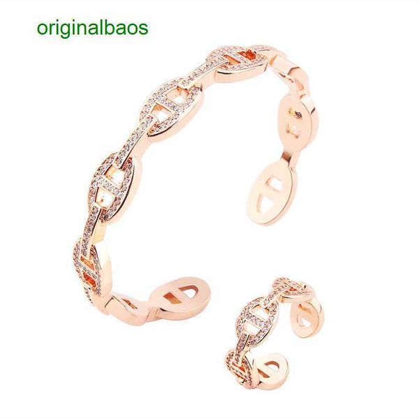 original hemrres designer bracelet japan and south korea creative new product fashion full diamond pig nose bracelet ring set women's s, Black
original hemrres designer bracelet japan and south korea creative new product fashion full diamond pig nose bracelet ring set women's s, Black