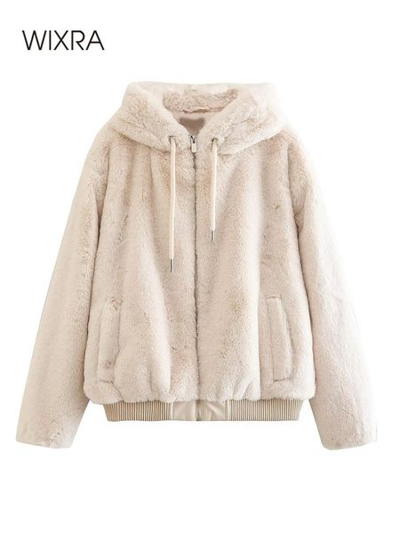 dress wixra ladies hooded coats femme pockets soft mink fur women trendy street style loose short zipper outwear winter, White
dress wixra ladies hooded coats femme pockets soft mink fur women trendy street style loose short zipper outwear winter, White