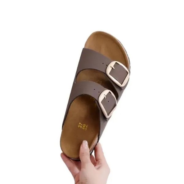 designer sandals summer beach slippers sandals men and women slide genuine leather double button large buckle cork slips, Black
designer sandals summer beach slippers sandals men and women slide genuine leather double button large buckle cork slips, Black