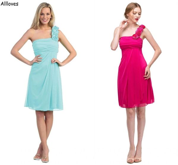 short chiffon a line bridesmaid dresses one shoulder 3d handmade flowers knee length summer beach maid of honor junior gowns simple wedding, White;pink
short chiffon a line bridesmaid dresses one shoulder 3d handmade flowers knee length summer beach maid of honor junior gowns simple wedding, White;pink