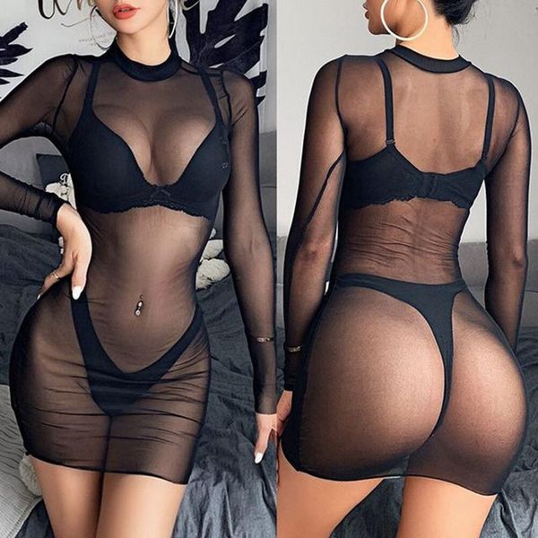 swimwear new women beach dress mesh bathing suit cover up sheer bikini swimwear clubwear dress lingerie see through dresses, White;black 
swimwear new women beach dress mesh bathing suit cover up sheer bikini swimwear clubwear dress lingerie see through dresses, White;black