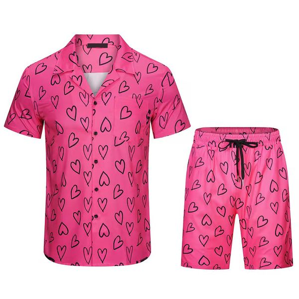 t shirt men tshirt shirts designer shirt shorts set 2 piece pink heart pattern set mens colorful short sleeve shorts beach pants summer ligh, White;black
t shirt men tshirt shirts designer shirt shorts set 2 piece pink heart pattern set mens colorful short sleeve shorts beach pants summer ligh, White;black