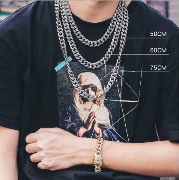 2023 hip hop mens punk diamond iced out jewelry miami cuban link chain necklace, Silver
2023 hip hop mens punk diamond iced out jewelry miami cuban link chain necklace, Silver