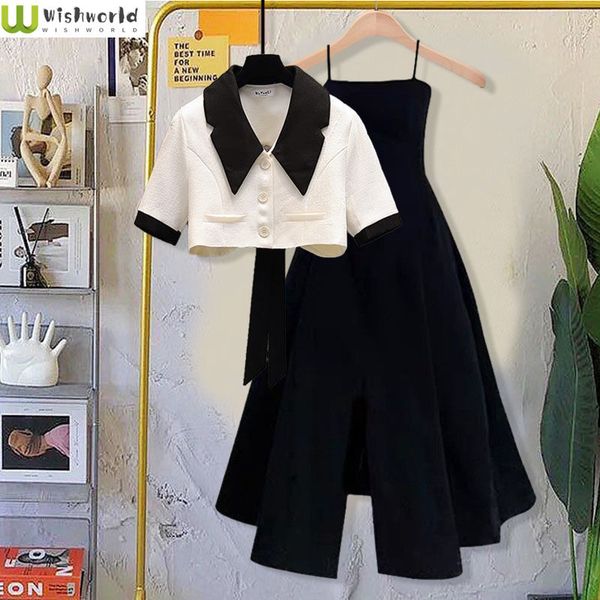 two piece dress spring and summer women's suit korean version western-style age reduction slimming sling dress two-piece set 230512, White
two piece dress spring and summer women's suit korean version western-style age reduction slimming sling dress two-piece set 230512, White