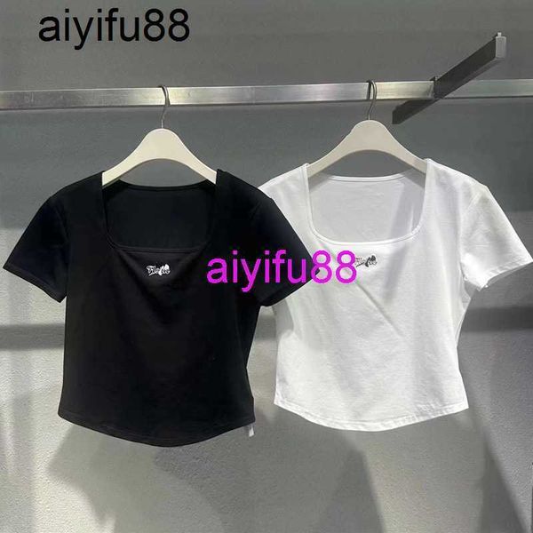 2023 summer new fashion slim and versatile knitted shirt short sleeve t-shirt women's a1dad2206, White
2023 summer new fashion slim and versatile knitted shirt short sleeve t-shirt women's a1dad2206, White