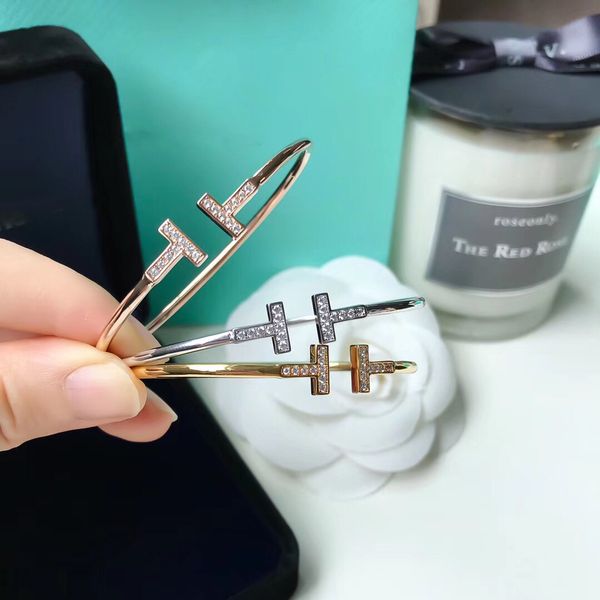 double t diamond-encrusted bracelet female brand designer opening hard body bracelet a gift for girlfriend, Black
double t diamond-encrusted bracelet female brand designer opening hard body bracelet a gift for girlfriend, Black
