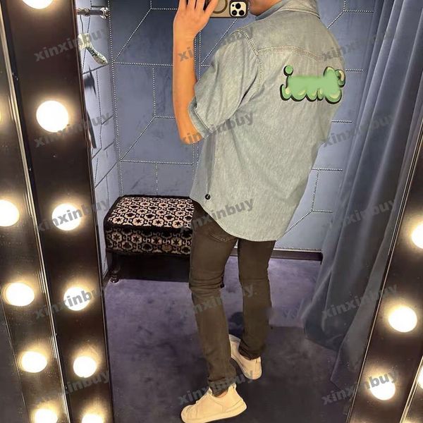 xinxinbuy men designer tee t shirt 23ss letter patch embroidery denim short sleeve cotton women blue xs-l, Black;brown
xinxinbuy men designer tee t shirt 23ss letter patch embroidery denim short sleeve cotton women blue xs-l, Black;brown