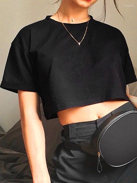 women's t shirts harajuku shirt funny y2k women crop casual black femme navel t-shirt round neck short loose tee summer streetwear, White
women's t shirts harajuku shirt funny y2k women crop casual black femme navel t-shirt round neck short loose tee summer streetwear, White