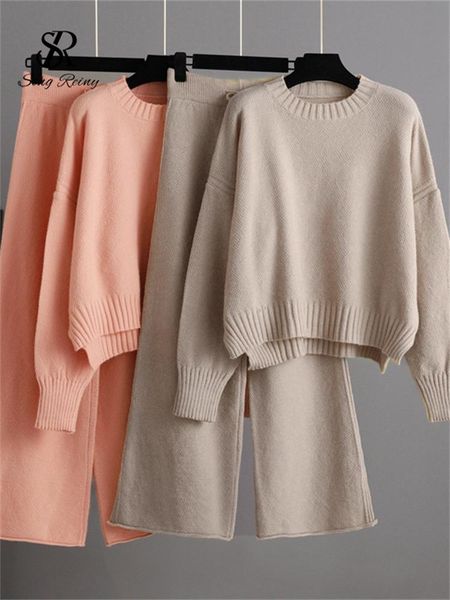 pants singreiny fashion casual knitted two pieces sets long sleeves loose sweater + wide leg long pants female winter sweater sets, White
pants singreiny fashion casual knitted two pieces sets long sleeves loose sweater + wide leg long pants female winter sweater sets, White