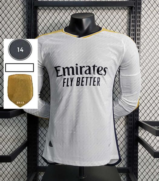 long sleeved player version 2023 benzema finals soccer jerseys 23 24 camavinga alaba modric valverde fourth camiseta men 2024uniforms real m, Black;yellow
long sleeved player version 2023 benzema finals soccer jerseys 23 24 camavinga alaba modric valverde fourth camiseta men 2024uniforms real m, Black;yellow