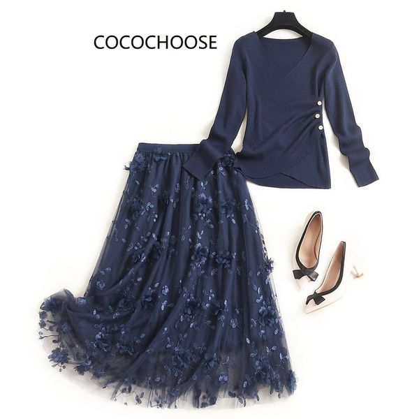 two piece dress spring autumn knitted and skirt suits elegant office two piece set fashion floral mesh dress sets womens outfits blue 230512, White
two piece dress spring autumn knitted and skirt suits elegant office two piece set fashion floral mesh dress sets womens outfits blue 230512, White