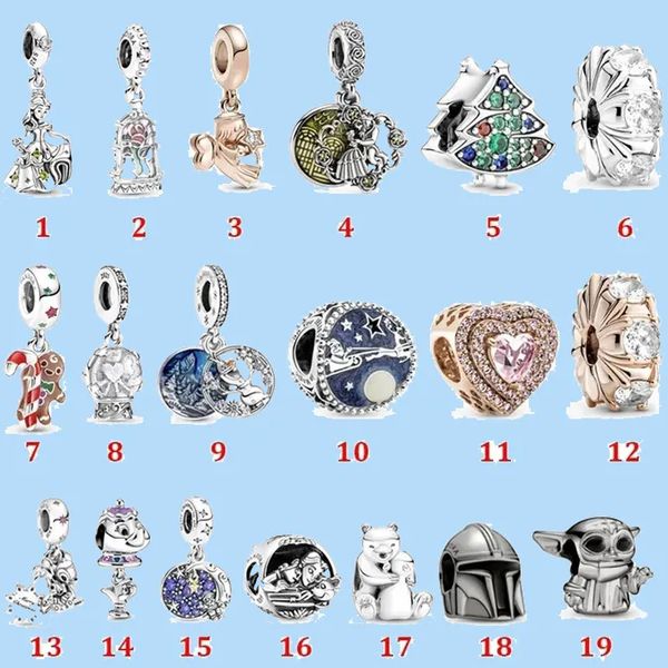 925 silver beads charms fit pandora charm new santa style fixed buckle diy accessories, Black
925 silver beads charms fit pandora charm new santa style fixed buckle diy accessories, Black