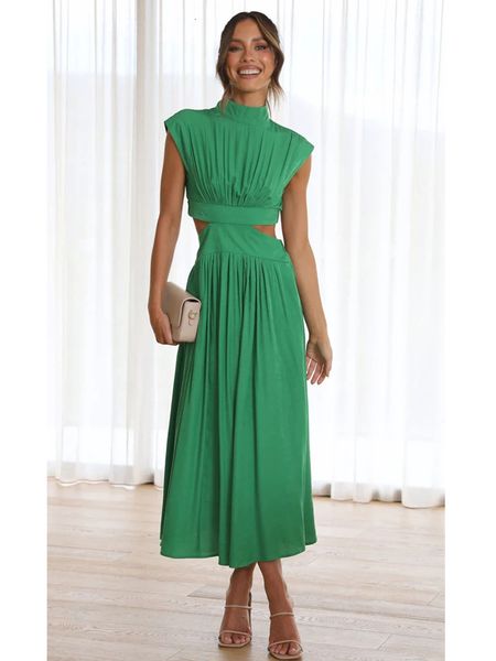 casual dresses foridol stand collar waist cut out women summer midi dress green sleeveless a-line holiday beach solid vestidos party robe 23, Black;gray
casual dresses foridol stand collar waist cut out women summer midi dress green sleeveless a-line holiday beach solid vestidos party robe 23, Black;gray
