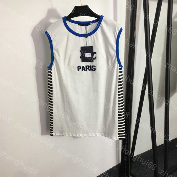 23ss vest tank vests womens tanks womens designer clothing round neck pure cotton bristle flocking monogram side stripe color matching vest, White
23ss vest tank vests womens tanks womens designer clothing round neck pure cotton bristle flocking monogram side stripe color matching vest, White