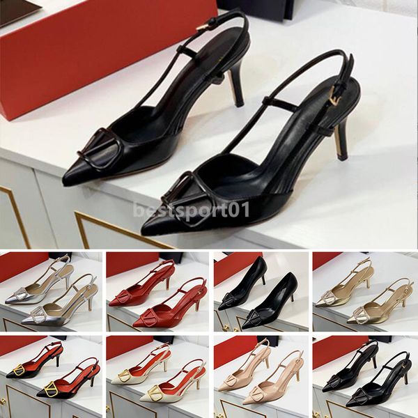 luxury brand high heel sandals women summer designer pointed shoes classics gold-v metal buckle 4cm 6cm 8cm 10cm thin heels red wedding shoe, Black
luxury brand high heel sandals women summer designer pointed shoes classics gold-v metal buckle 4cm 6cm 8cm 10cm thin heels red wedding shoe, Black