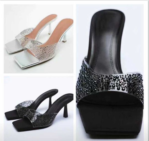 sandals womens transparent rhinestone sandals fashion bling strap square high heeled slipper vintage chunky heel pumps summer 230417, Black
sandals womens transparent rhinestone sandals fashion bling strap square high heeled slipper vintage chunky heel pumps summer 230417, Black