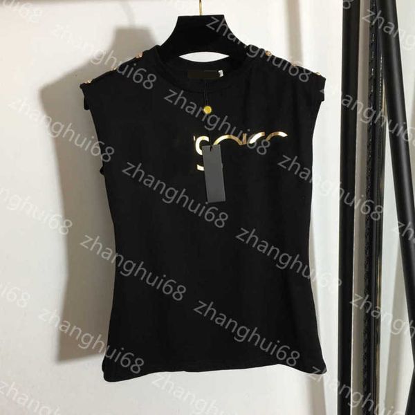 23ss womens tanks womens designer clothing vest tank vests round neck metal shoulder button gold monogram print sleeveless vest t-shirt wome, White
23ss womens tanks womens designer clothing vest tank vests round neck metal shoulder button gold monogram print sleeveless vest t-shirt wome, White